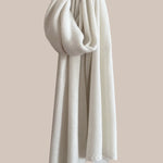 a cashmere wrap shawl in off white
