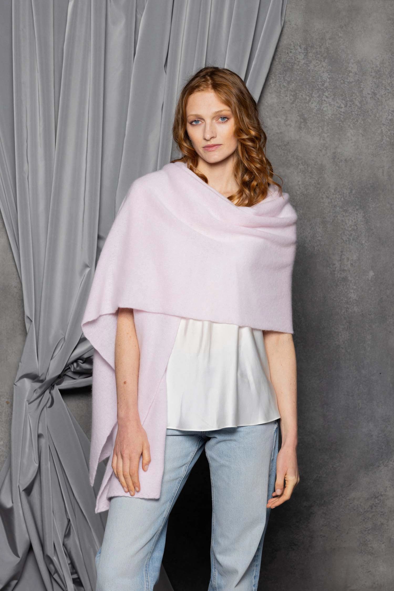 Pale Pink Cashmere Wrap Scarf