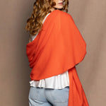 Large Cashmere Wrap Shawl in Bright Orange