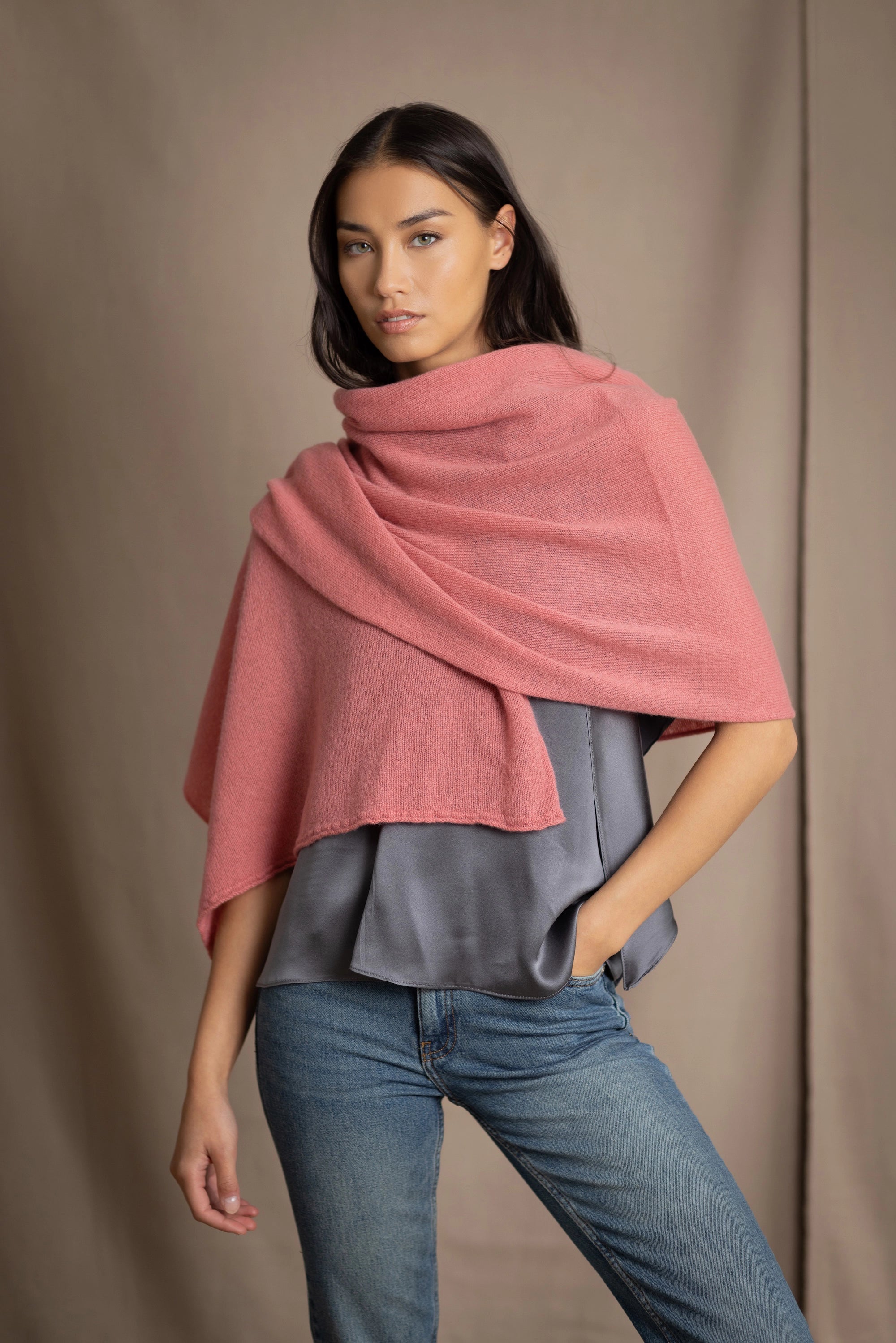 Jessie Cashmere Wrap | Sand Rose