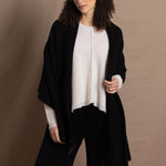 100% Cashmere Large Blanket Wrap in Black