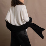 100% Cashmere Large Blanket Wrap in Black