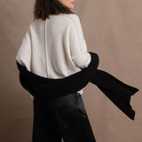 100% Cashmere Large Blanket Wrap in Black