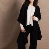 100% Cashmere Large Blanket Wrap in Black