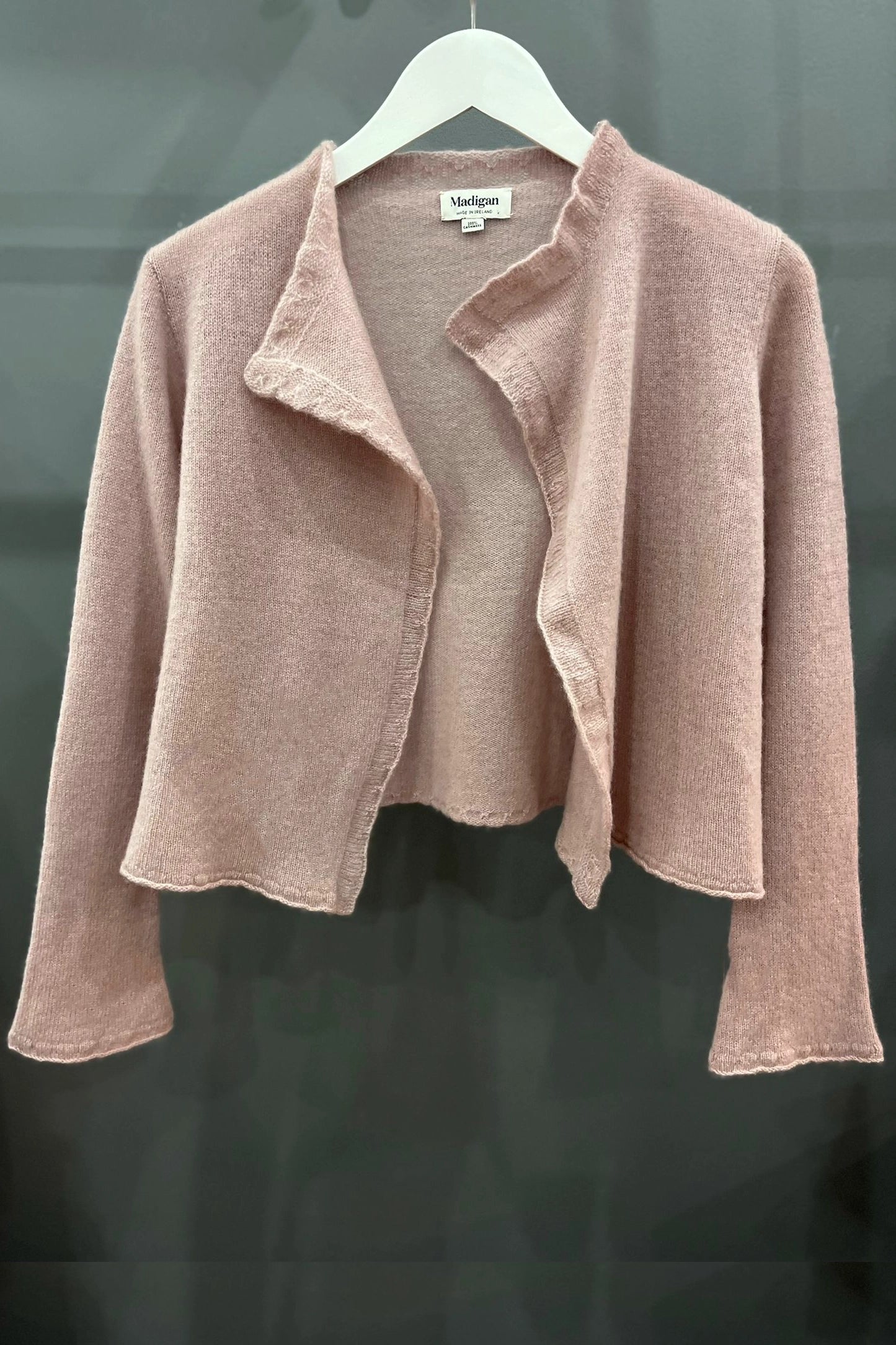 dusty pink cashmere cardigan