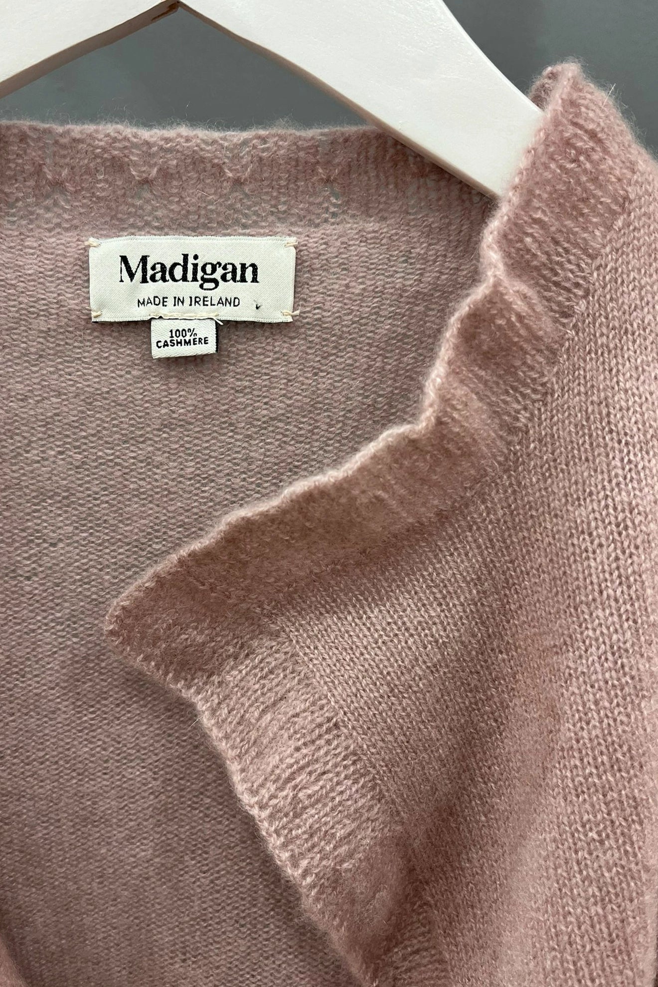 dusty pink cashmere cardigan