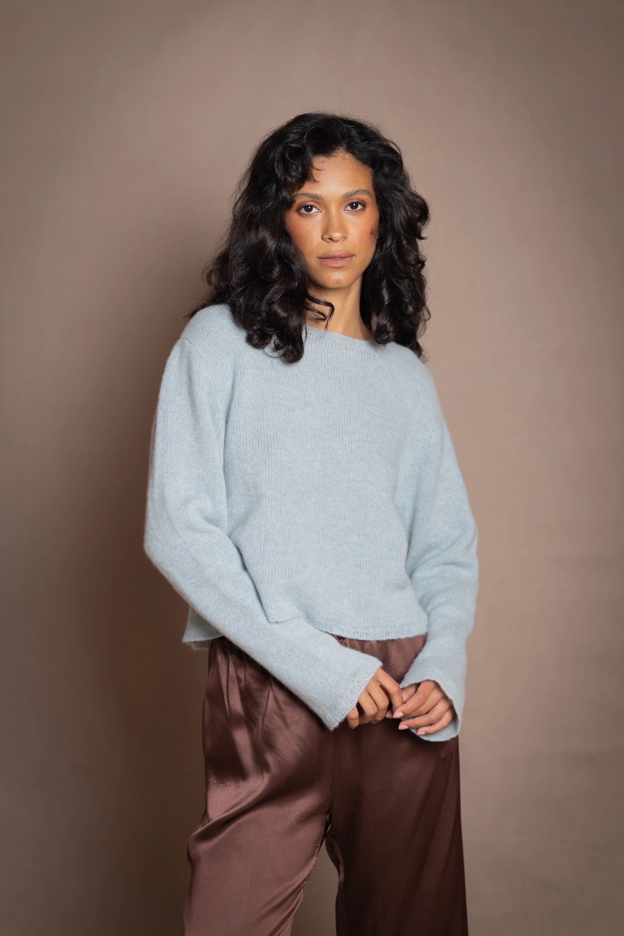 Full Bloom Lottie Cashmere Sweater | Morning Mist