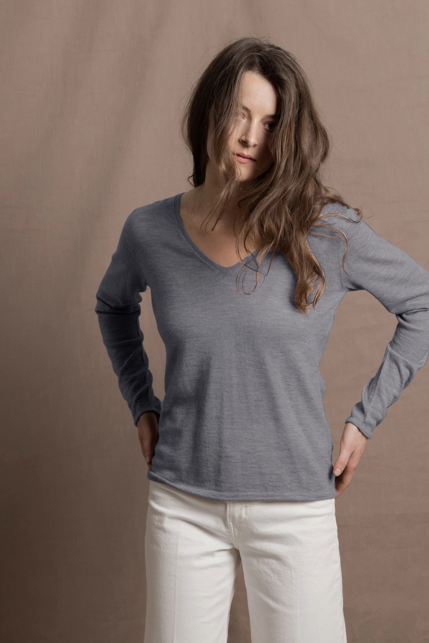 Luna Cashmere V-Neck Sweater