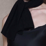 Luxury Small Cashmere Scarf in Black