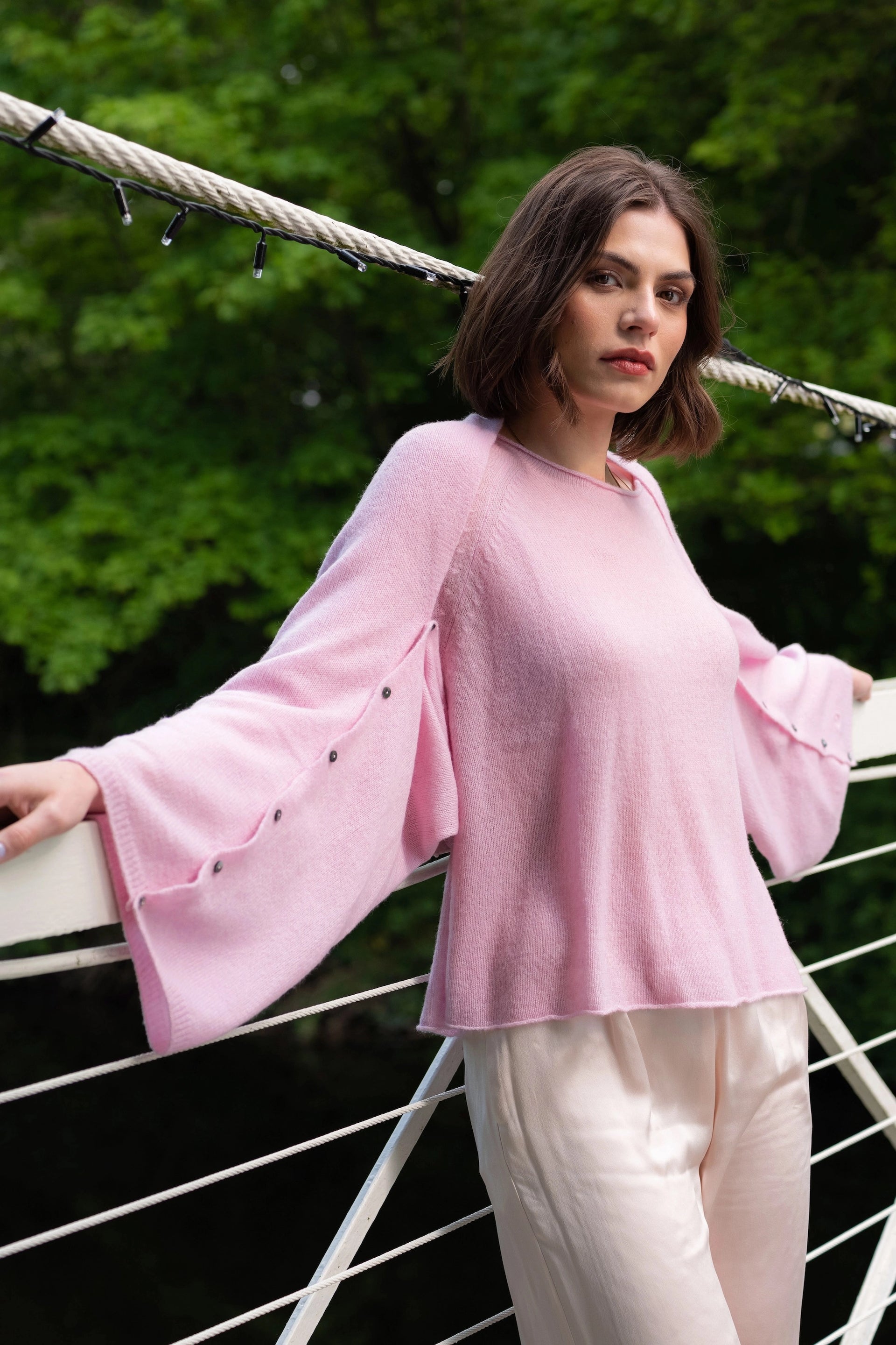 Button Cashmere Poncho Designed in Ireland Madigan Cashmere