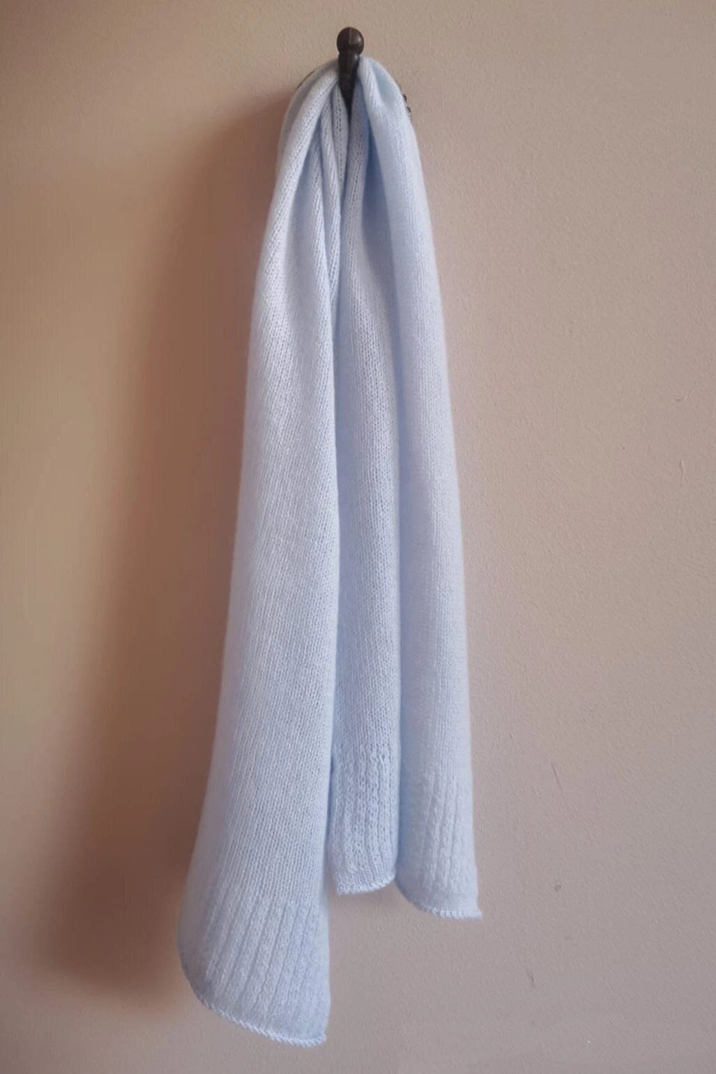 Luxury Small Cashmere Scarf in Pale Blue