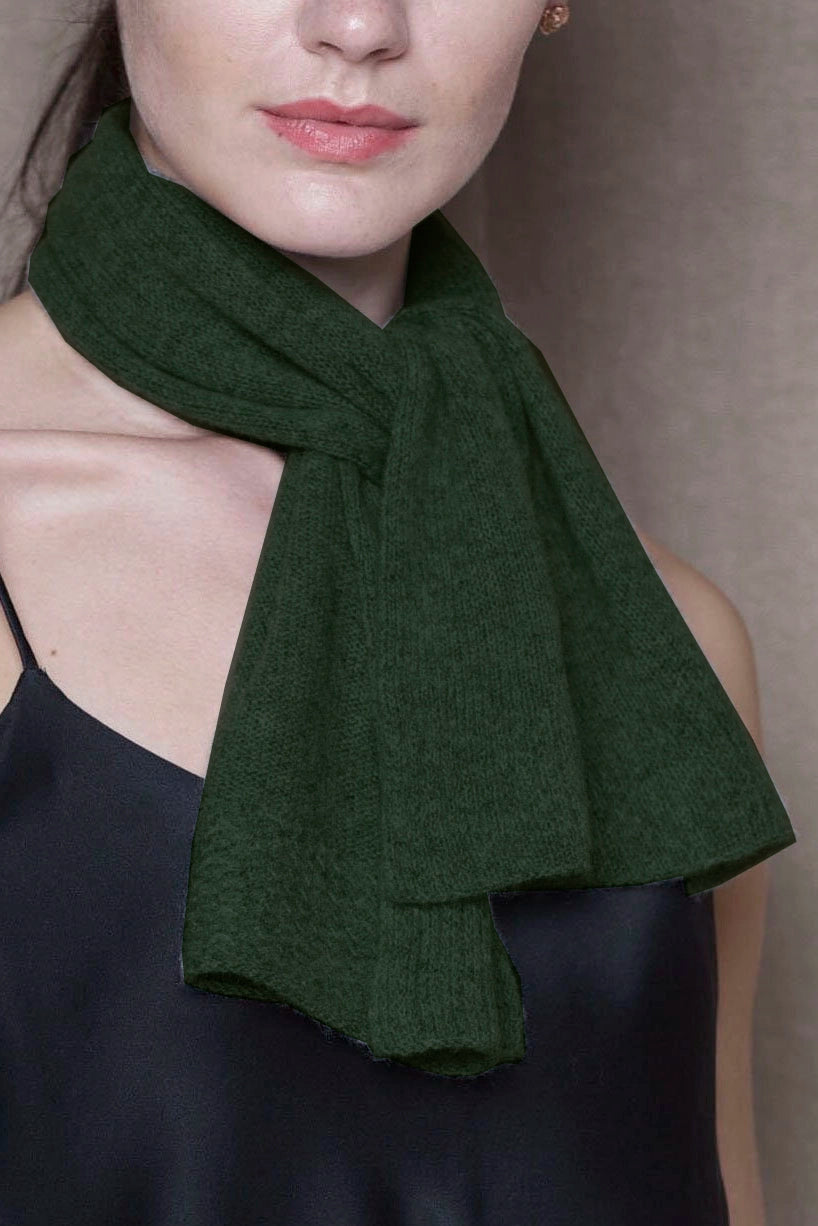 Luxury Small Cashmere Scarf in Green