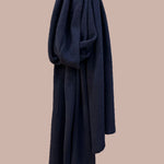 Large Luxury Cashmere Scarf in Navy Blue