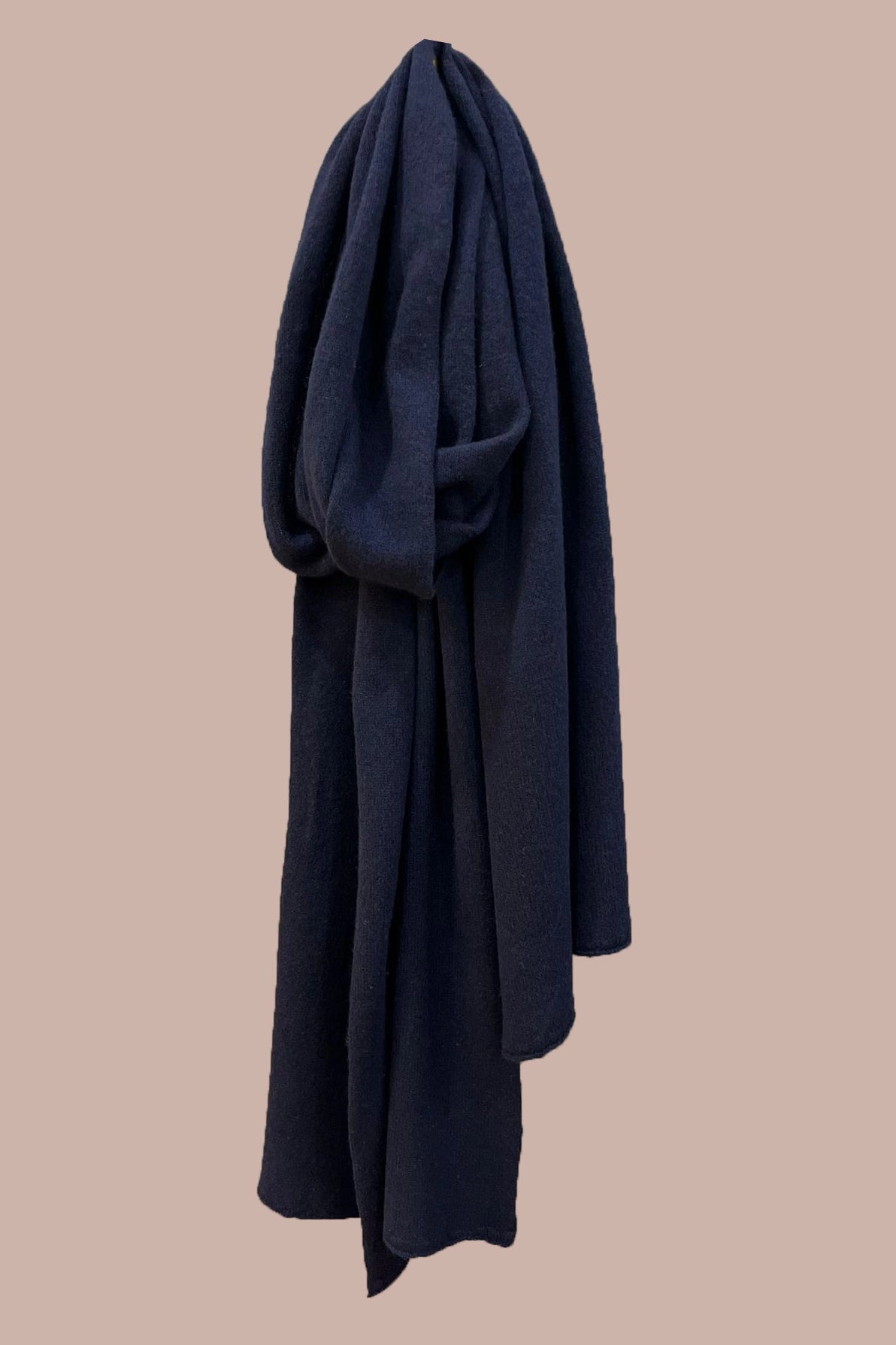 Large Luxury Cashmere Scarf in Navy Blue