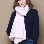 Large Luxury Cashmere Scarf in Pale Pink