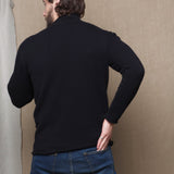 Luxury Cashmere Mens Turtleneck Sweater Black