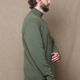 Luxury Cashmere Mens Turtleneck Sweater Green