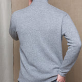 Luxury Cashmere Mens Turtleneck Sweater Grey