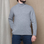 Luxury Cashmere Mens Turtleneck Sweater Grey