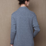 Long Cashmere Cardigan Sweater in Grey