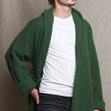 Luxury Mens Cashmere Cardigan Coat Green