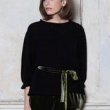 Cashmere Tee Sweater in Black