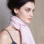 Luxury small Cashmere scarf in pale pink