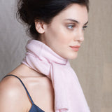 Luxury small Cashmere scarf in pale pink