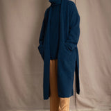 Full Bloom Cocoon Cashmere Coat | Teal