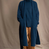 Full Bloom Cocoon Cashmere Coat | Teal