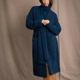 Full Bloom Cocoon Cashmere Coat | Teal