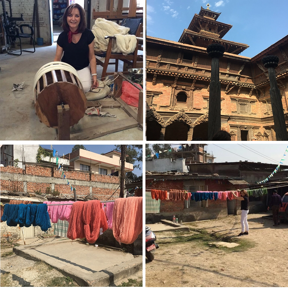 Elaine in Nepal preparing cashmere