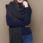 Dark Grey Cashmere Wrap Scarf