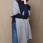 Large Grey Cashmere Wrap in Grey