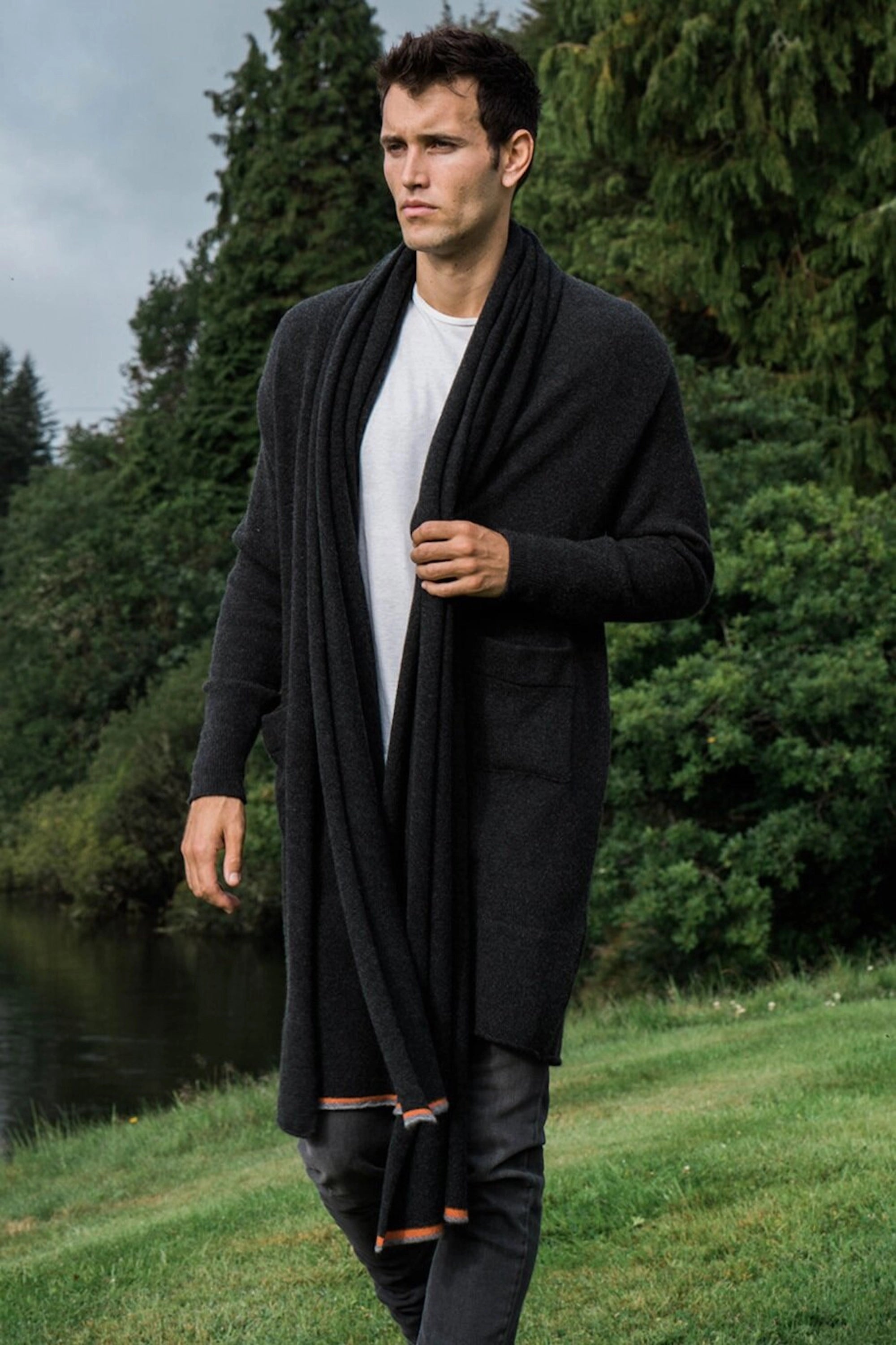 Mens long 2025 cashmere coat