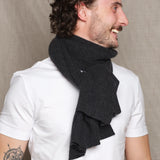 Luxury Fisherman Men's Cashmere Scarf Charcoal
