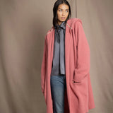 Moss Hooded Cardi Coat | Sand Rose