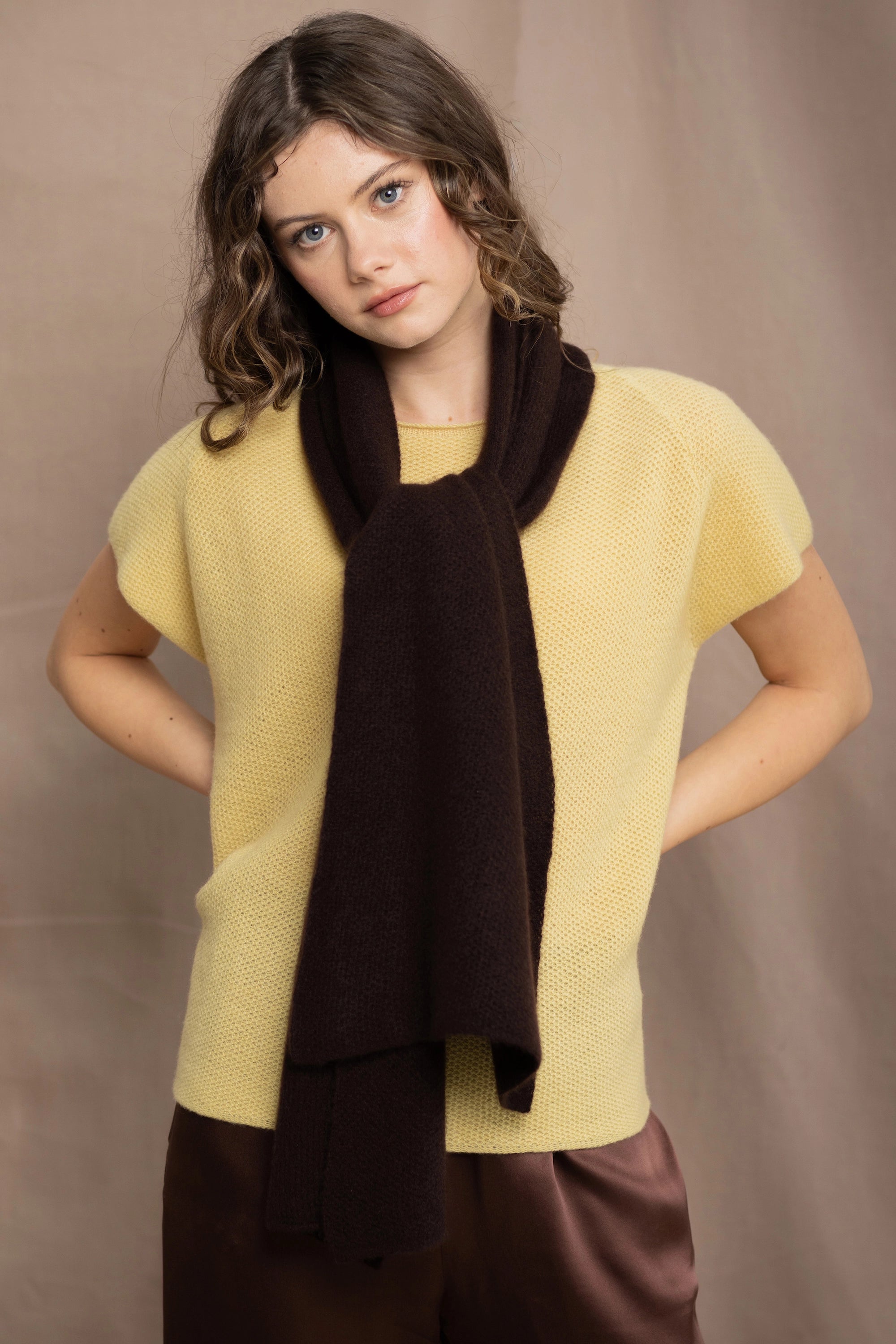 Moss Cashmere Tee | Lemon Curd