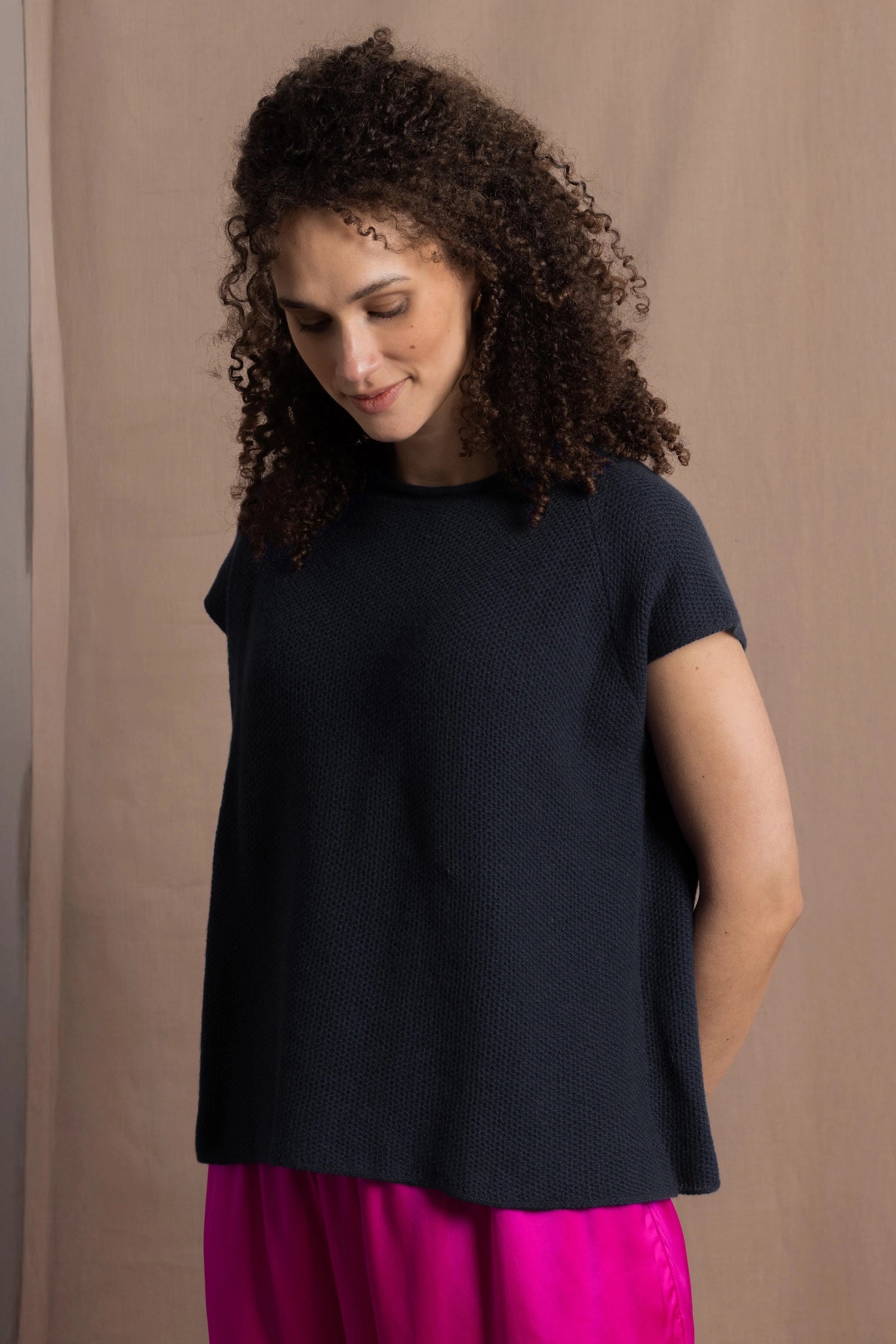 Moss Cashmere Tee | Ink