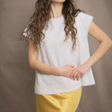 Moss Cashmere Tee | Almost White