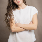 Moss Cashmere Tee | Almost White