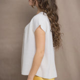 Moss Cashmere Tee | Almost White