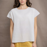 Moss Cashmere Tee | Almost White