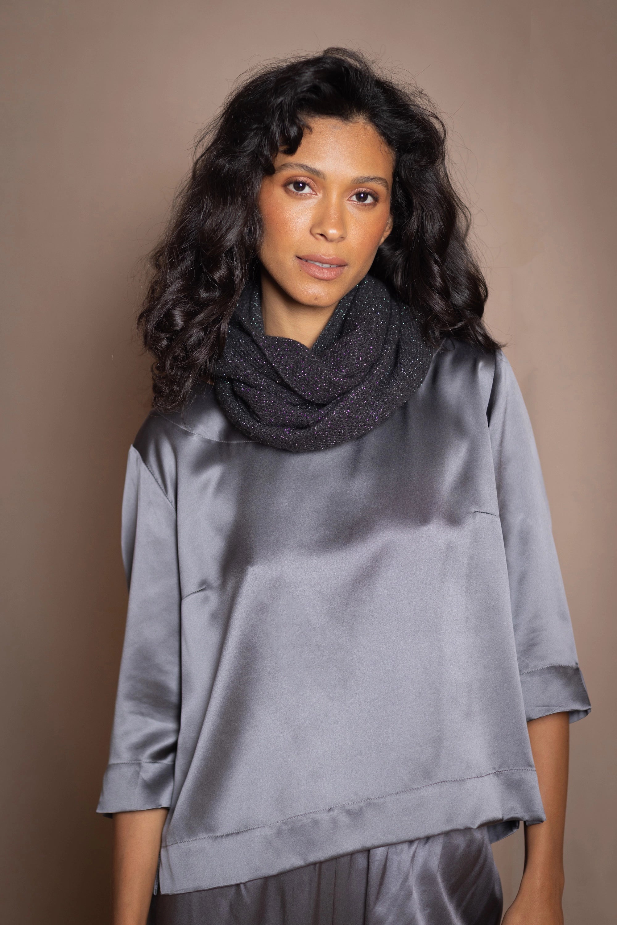 Moss Unisex Cashmere Snood | Glisten Storm