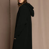 Moss Hooded Cardi Coat | Black
