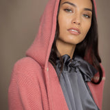 Moss Hooded Cardi Coat | Sand Rose