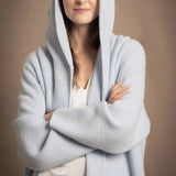 Moss Hooded Cardi Coat | Porcelain Blue