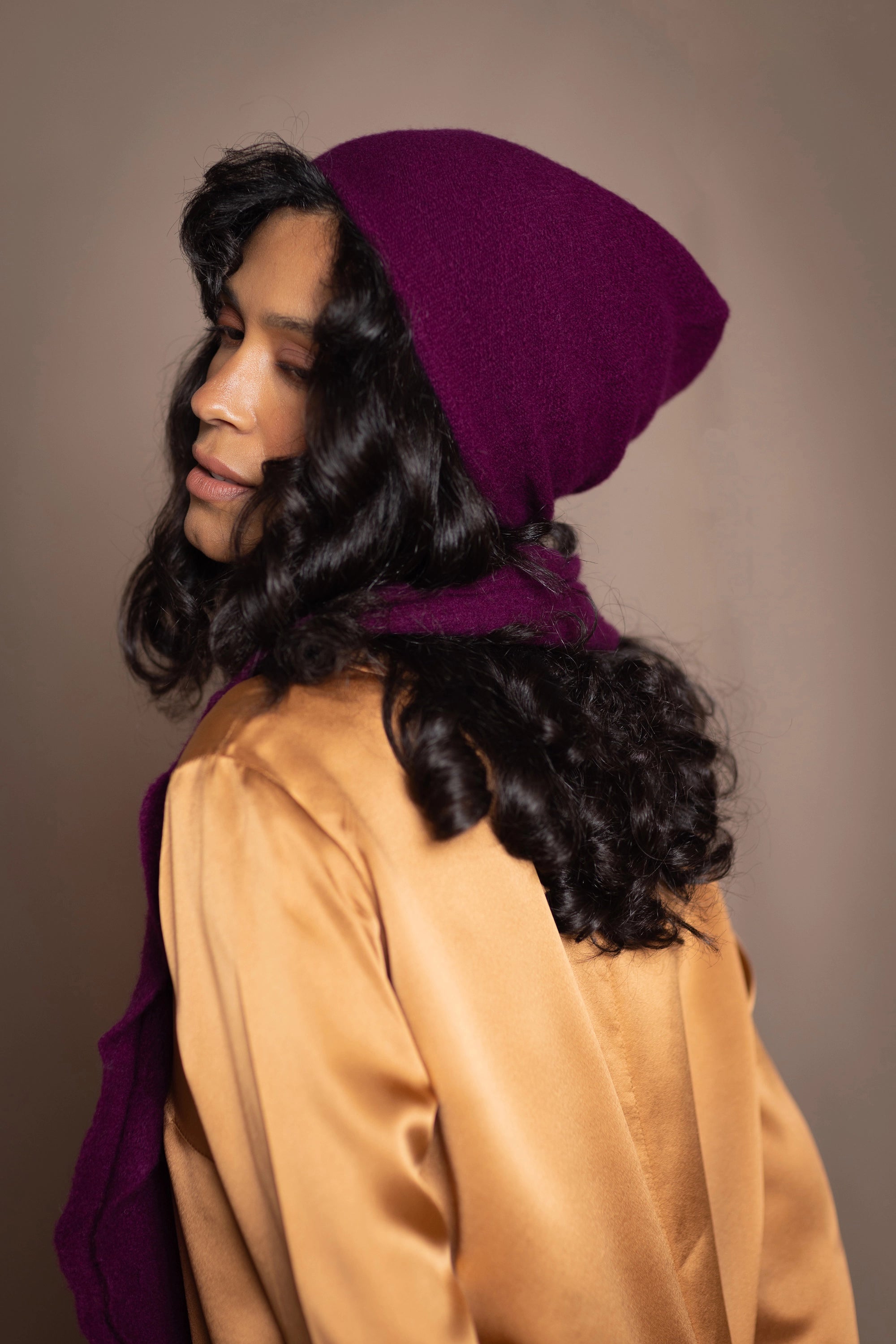 Mya Cashmere Beanie Hat | Beetroot