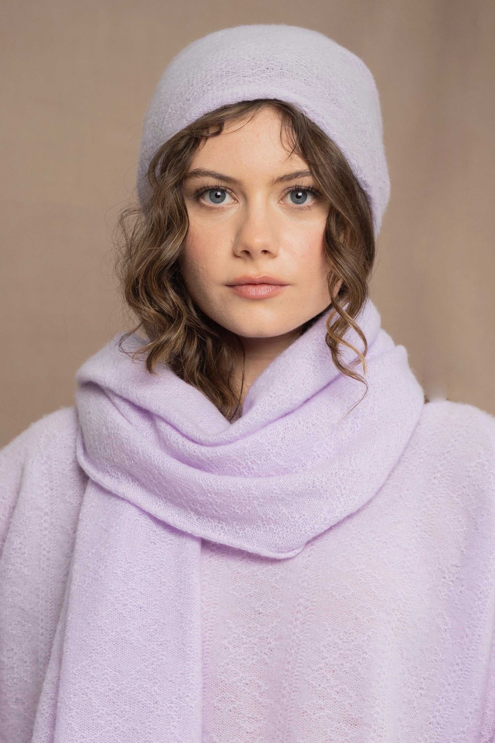 Mya Cashmere Beanie Hat | Pastel Lilac