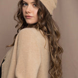 Mya Cashmere Beanie Hat | Sand Storm